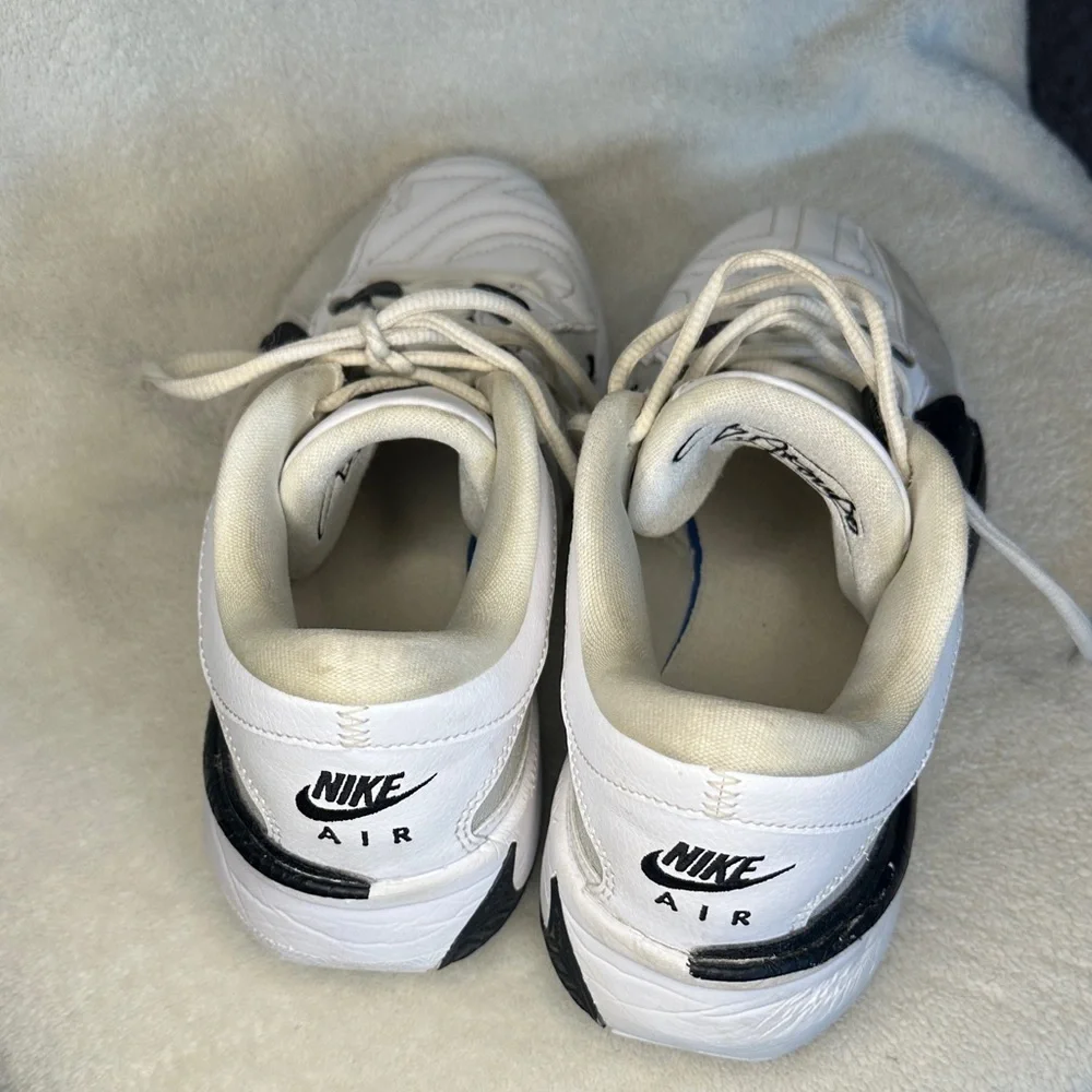 Nike White and Black Athletic Sneakers zoom freak 5 basketball
